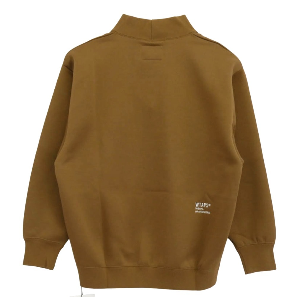 WTAPS ダブルタップス スウェット 232ATDT-CSM23 MOCK NECK SWEATER POLY.FORTLESS ロゴ刺繍 モックネック スウェット ブラウン系 X 03【新古品】【未使用】【中古】