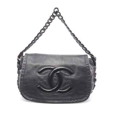 シャネル CHANEL ココマーク プラチェーン ショルダーバッグ バッグ ラムスキン(羊革) レディース ブラック系 【中古】