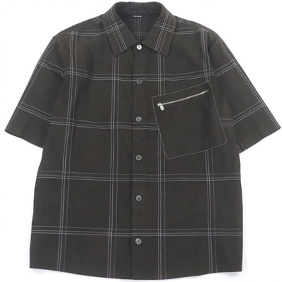 美品 エルメス 半袖シャツ ブラウン メンズ 48