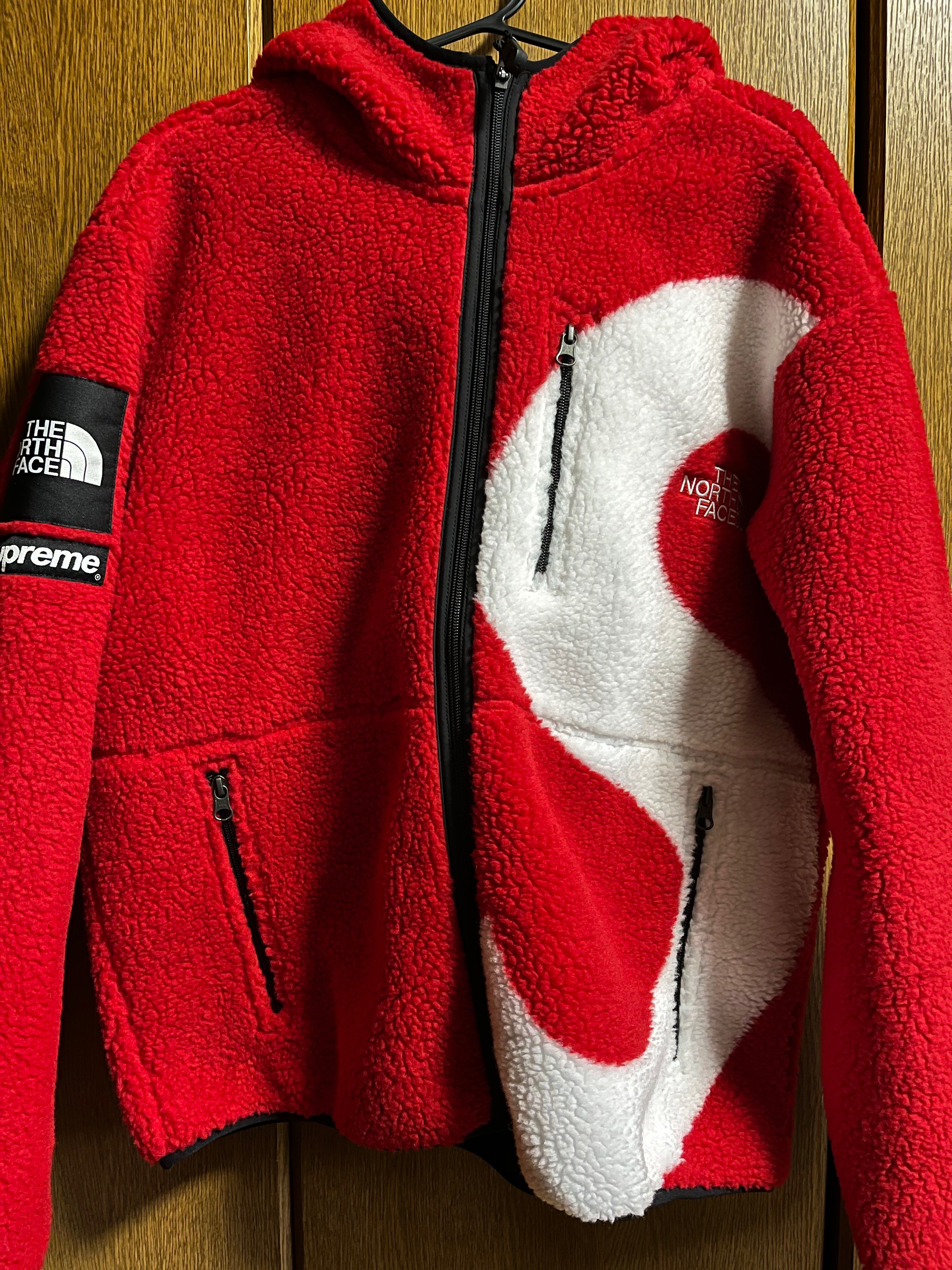 Supreme x The North Face S Logo Hooded Fleece Jacket "Red"