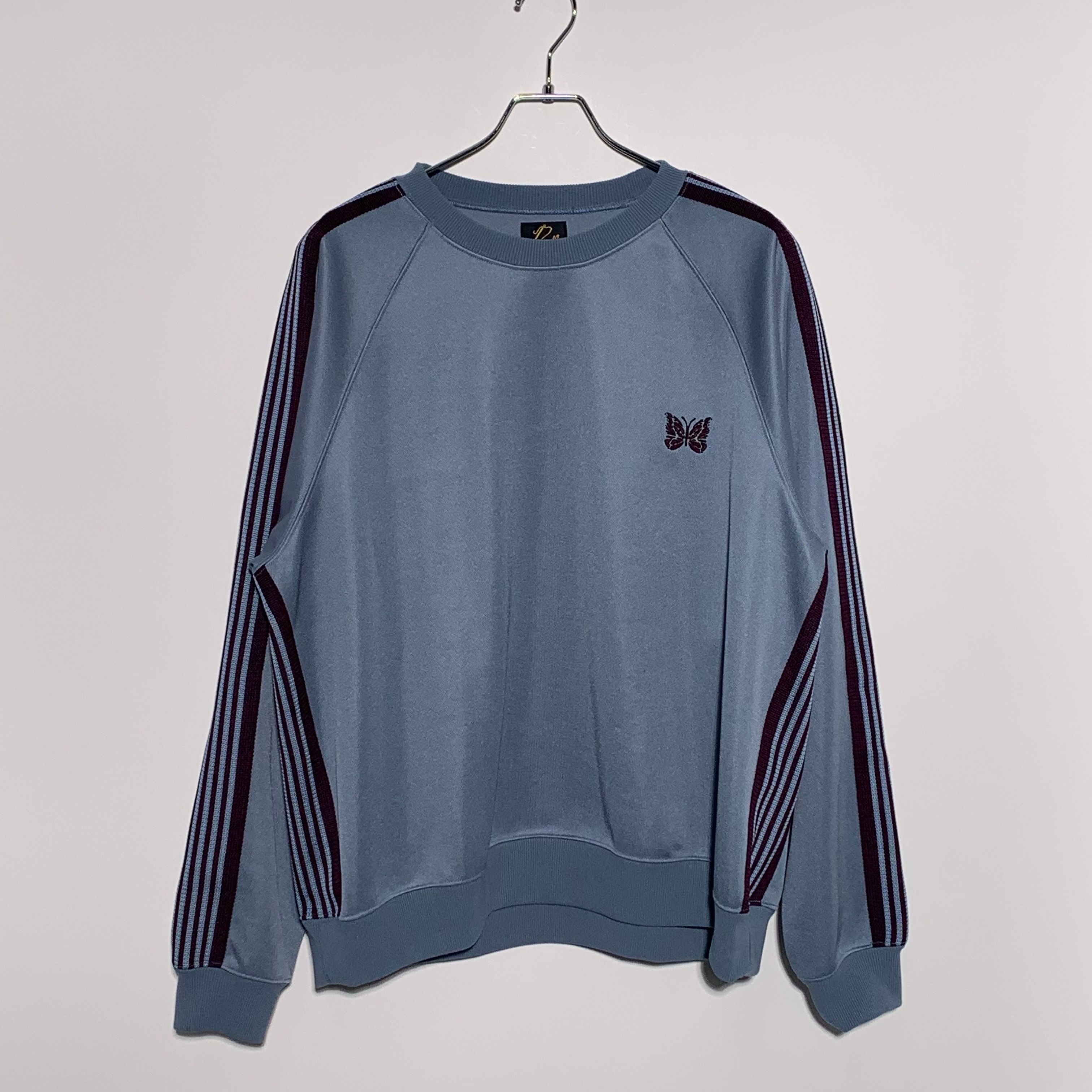 Needles Track Crew Neck Shirt - Poly Smooth "Sax Blue"
