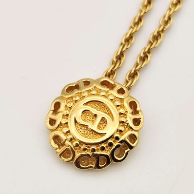 【超美品】クリスチャンディオール Dior CDロゴ ネックレス ゴールド