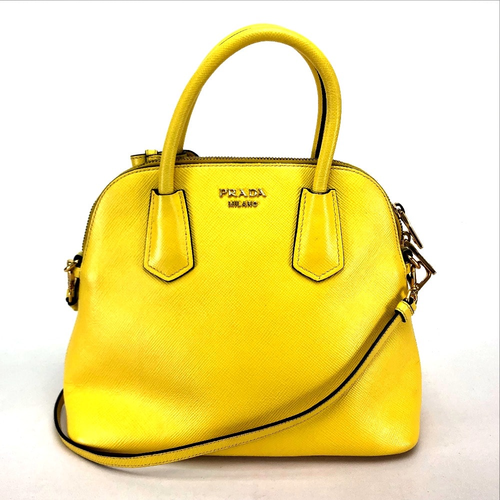 プラダ PRADA BL0902 カバン 2WAY ショルダーバッグ ハンドバッグ レザー イエロー