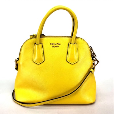 プラダ PRADA BL0902 カバン 2WAY ショルダーバッグ ハンドバッグ レザー イエロー