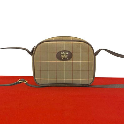 BURBERRY バーバリー シャドーホース ロゴ キャンバス レザー ショルダーバッグ ブラウン
49273