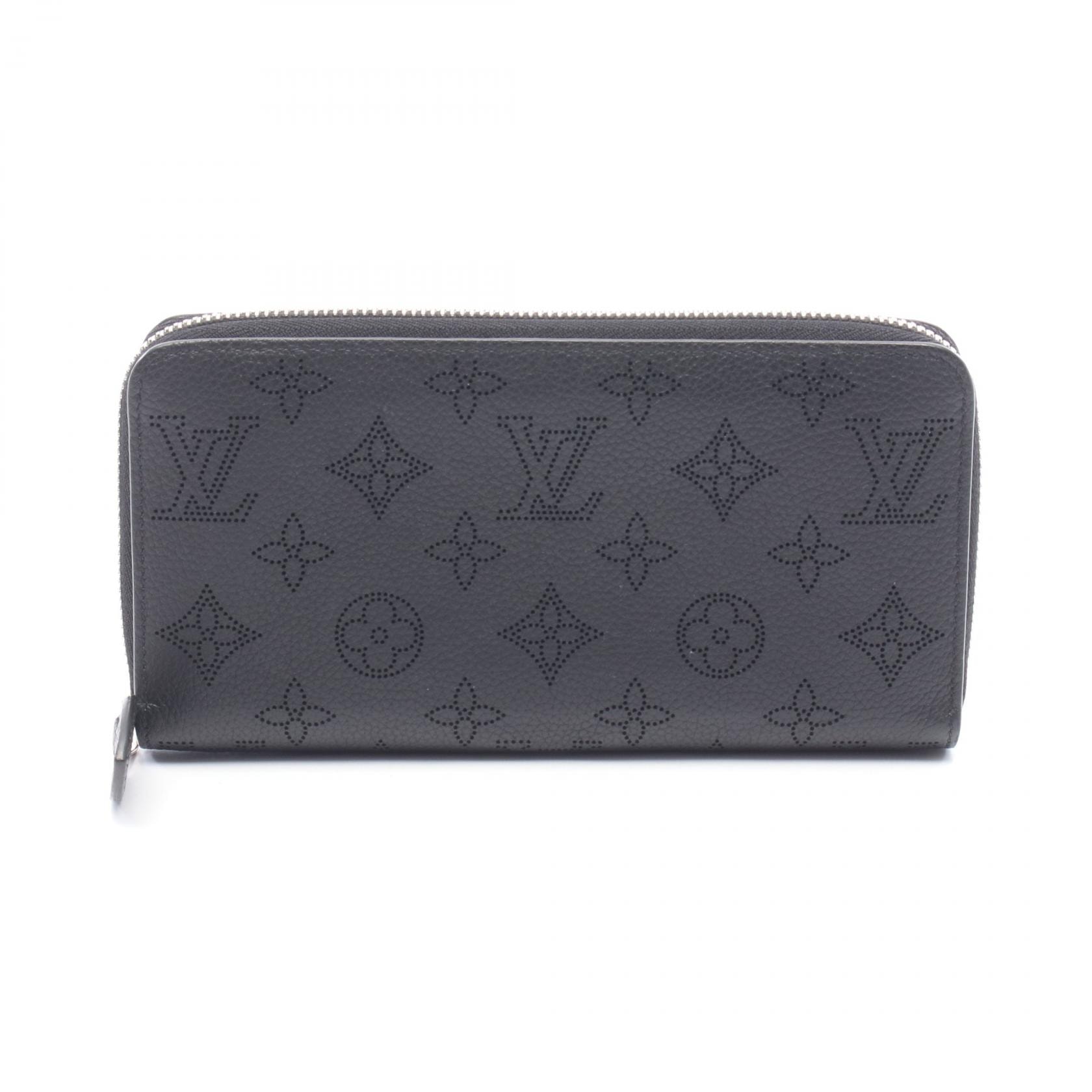 ルイ・ヴィトン LOUIS VUITTON ジッピーウォレット ラウンド長財布 財布 レザー マヒナ ノワール レディース ブラック系 M61867 【中古】