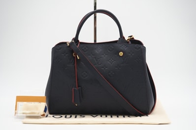 極美品 LOUIS VUITTON ルイ・ヴィトン アンプラント モンテーニュMM マリーヌルージュ M42746 2wayショルダーバッグ ネイビー レッド カーフレザー レディース