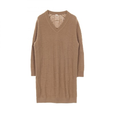 エルメス HERMES シェーヌダンクル ワンピース 衣料品 トップス ウール カシミヤ レディース カーキ系 【中古】