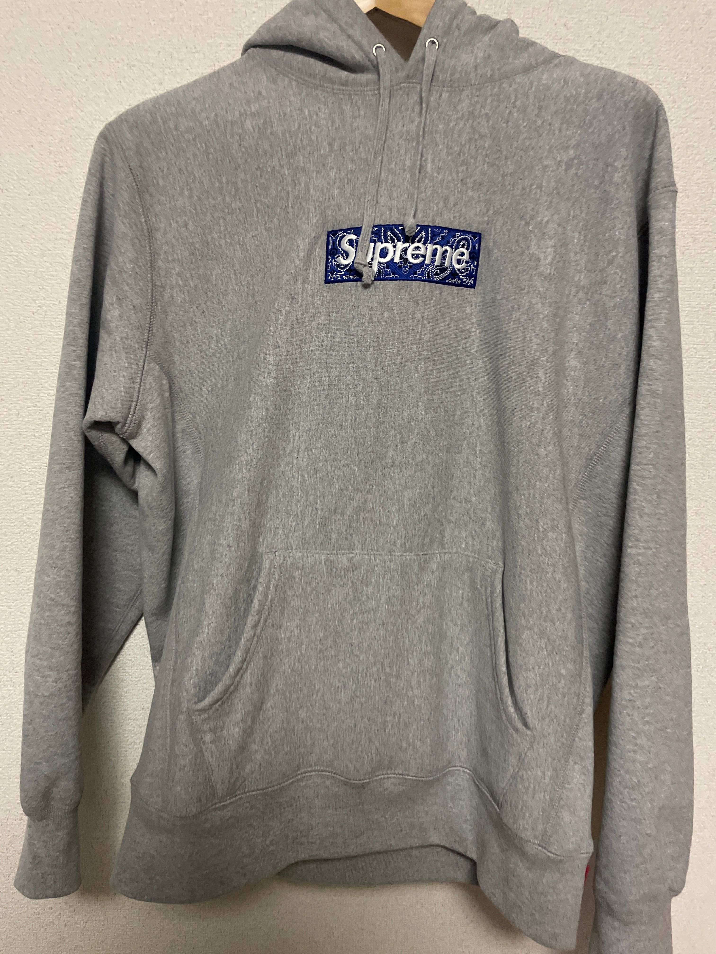 Supreme Bandana Box Logo Hooded Sweatshirt "Grey"