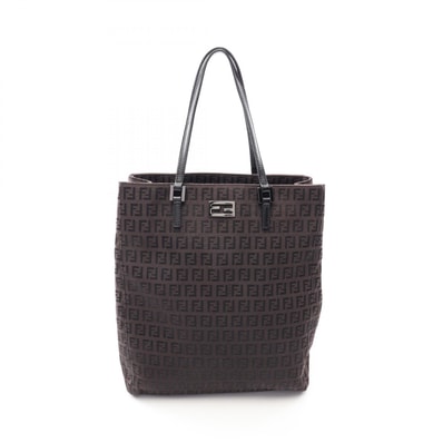 フェンディ FENDI ズッキーノ トートバッグ バッグ キャンバス レザー レディース ブラウン系 【中古】