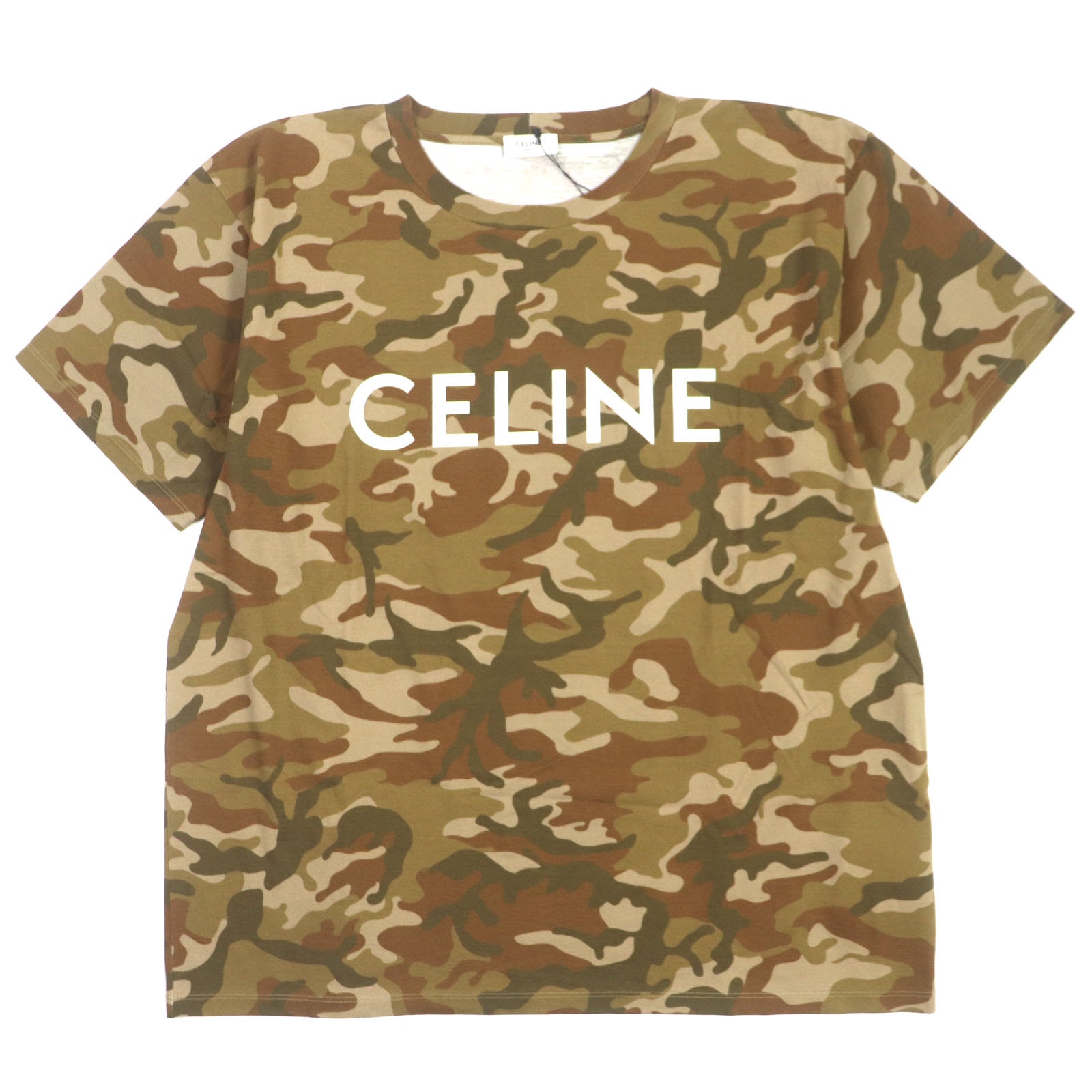 CELINE Loose Celine T-Shirt In Cotton Jersey "Wash Duck/White"