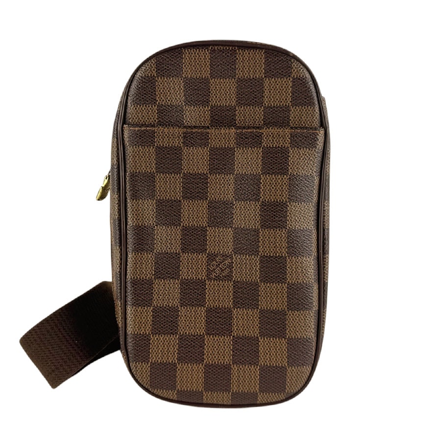 ルイ ヴィトン LOUIS VUITTON ボディバッグ ダミエ ポシェット ガンジュ ダミエキャンバス ブラウン ゴールド メンズ M48048【中古】 z9239
