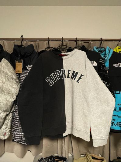 Supreme Split Crewneck Sweatshirt "Black"