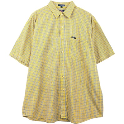 古着 ディッキーズ Dickies チェック柄 半袖 ワークシャツ メンズXL相当/eaa655241