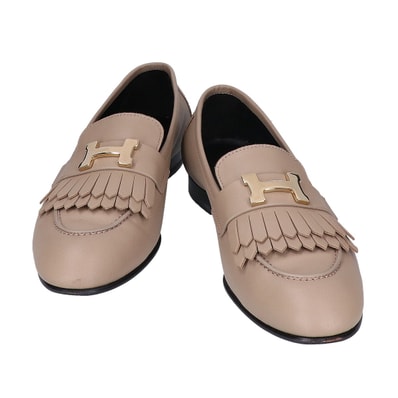エルメス 【美品】Hゴールド金具 ロワイヤル モカシンシューズ 37.5