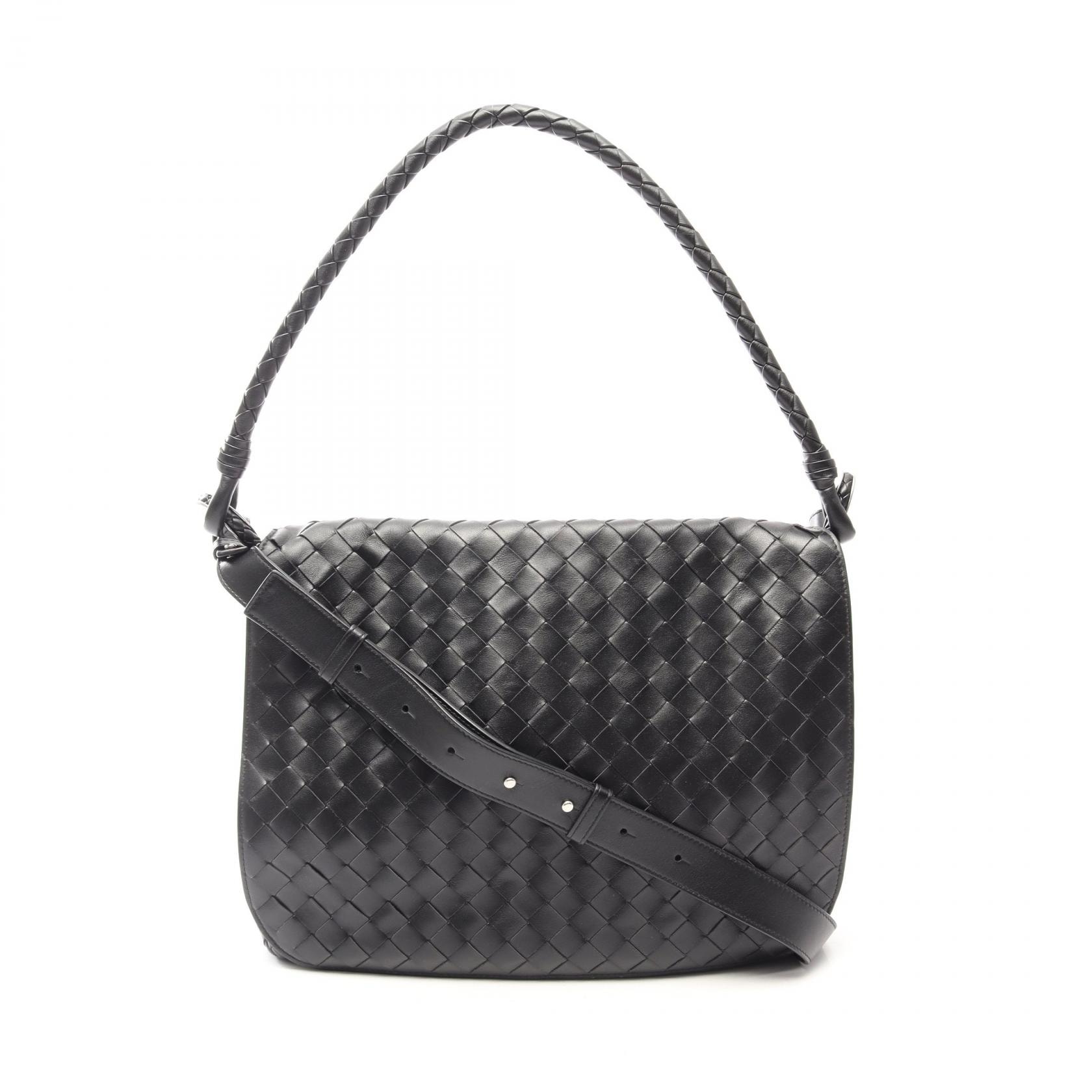 ボッテガヴェネタ BOTTEGA VENETA スイング メッセンジャーバッグ イントレチャート 2WAY ショルダーバッグ バッグ レザー メンズ ブラック系 795074V2HL11208 【中古】