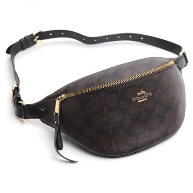 COACH コーチ シグネチャー ウェストバッグ ボディバッグ ブラウン F48740 アウトレット メンズ【中古】