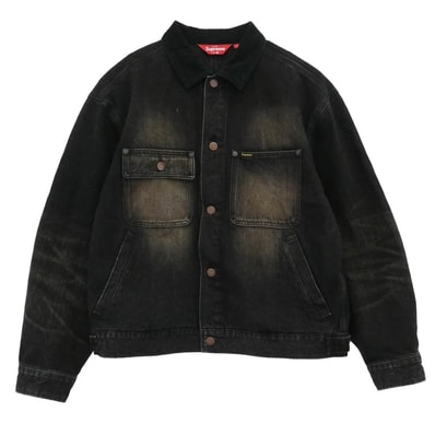 Supreme Distressed Selvedge Trucker Jacket (25FW) "Washed Black"