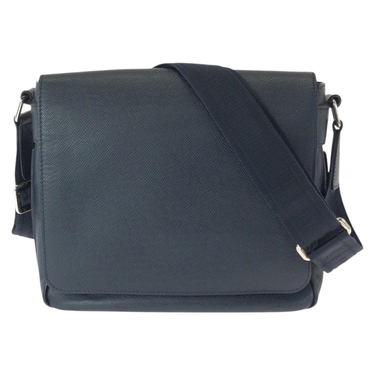 美品 LOUIS VUITTON ルイヴィトン タイガ ロマンPM ネイビー シルバー金具 レザー ショルダーバッグ メッセンジャーバッグ 602532 【中古】