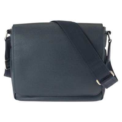 美品 LOUIS VUITTON ルイヴィトン タイガ ロマンPM ネイビー シルバー金具 レザー ショルダーバッグ メッセンジャーバッグ 602532 【中古】