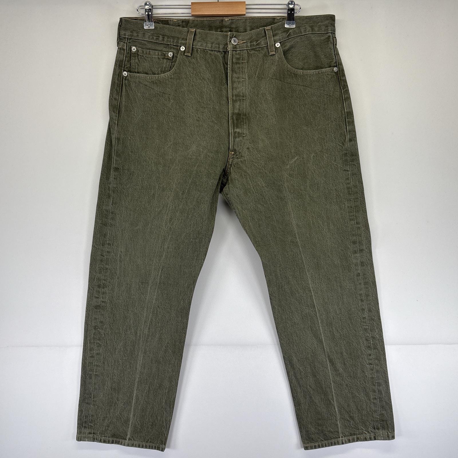 古着 リーバイス Levi's デニムパンツ 501 ボタンフライ ストレート 大きいサイズ カラーデニム w40 L30  グリーン系 メンズ