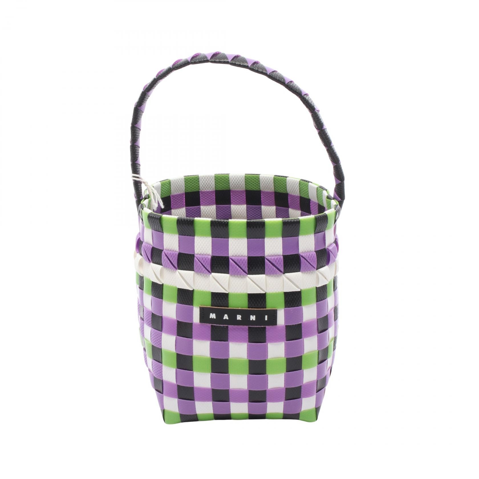 マルニ MARNI ポッドキッドバッグ ハンドバッグ バッグ レザー ポリプロピレン レディース パープル系 / マルチカラー M00332M00IW0M607 【中古】