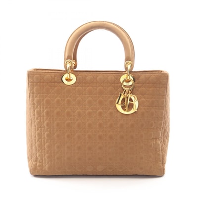 ディオール Dior LADY DIOR レディディオール ラージ カナージュ トートバッグ バッグ ナイロン レディース ベージュ系 【中古】