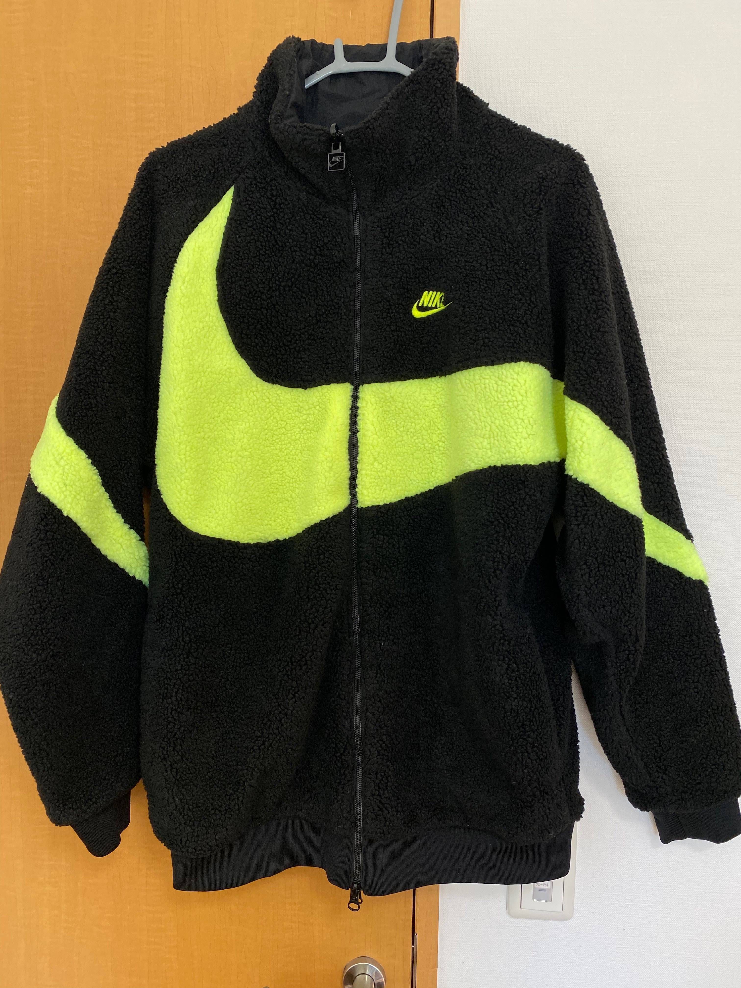 Nike Big Swoosh Reversible Boa Jacket"Black Neon"