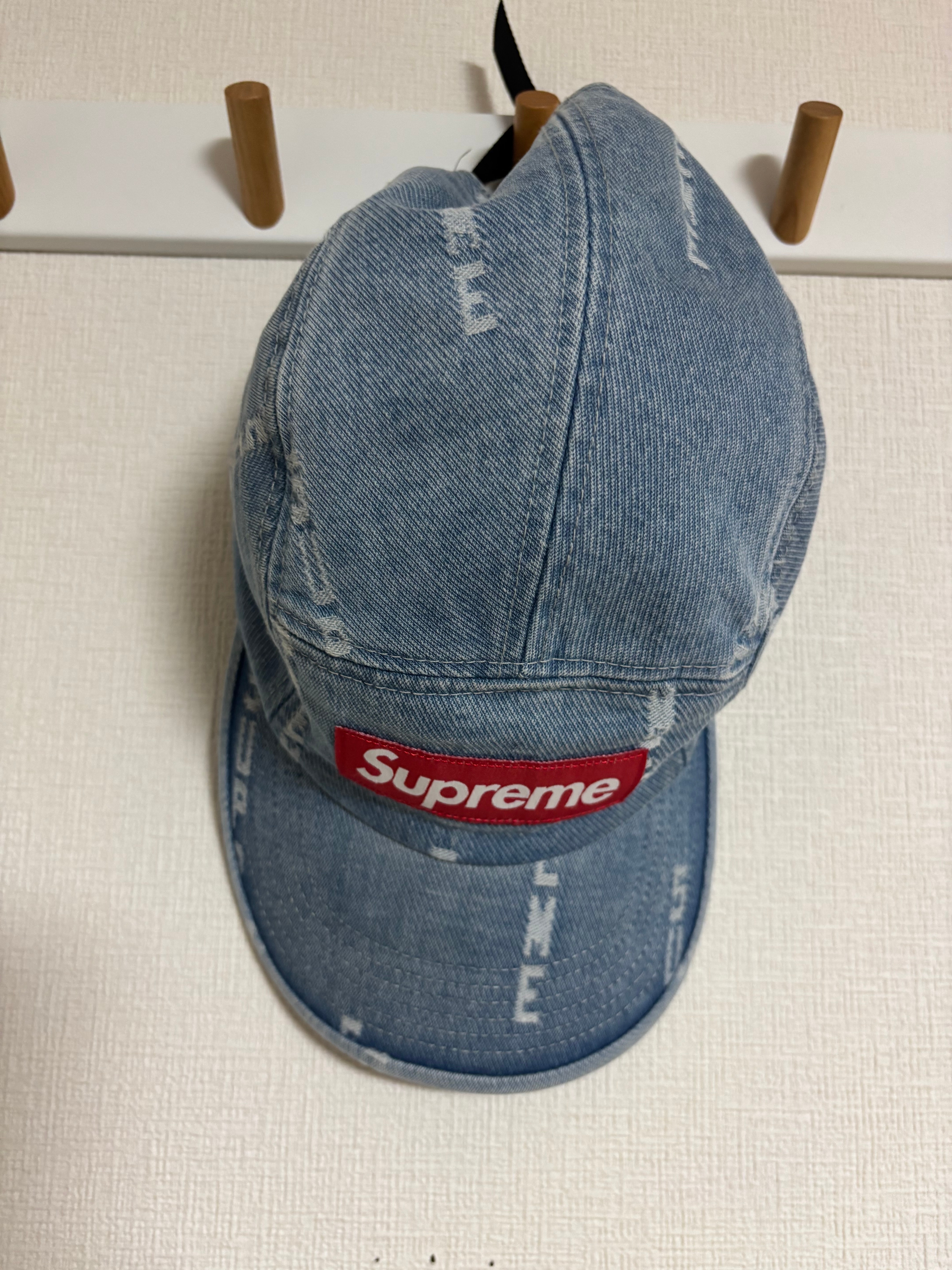 Supreme Handwriting Denim Camp Cap 
