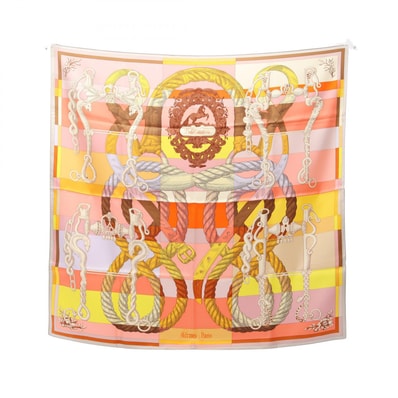 エルメス HERMES カレ90 Della Cavalleria スカーフ 衣料品 シルク シルク レディース ピンク系 / マルチカラー 【中古】