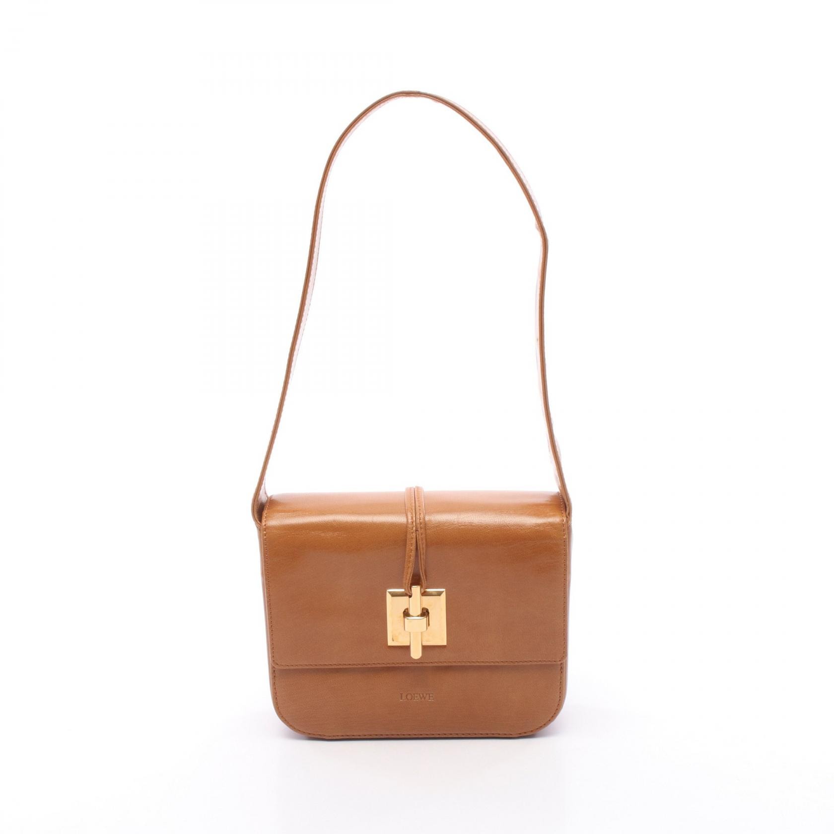 ロエベ LOEWE ショルダーバッグ ショルダーバッグ バッグ レザー レディース ブラウン系 【中古】