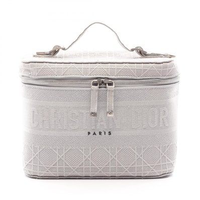 ディオール Dior DIORTRAVE ヴァニティ カナージュ ハンドバッグ バッグ キャンバス レディース グレー系 【中古】