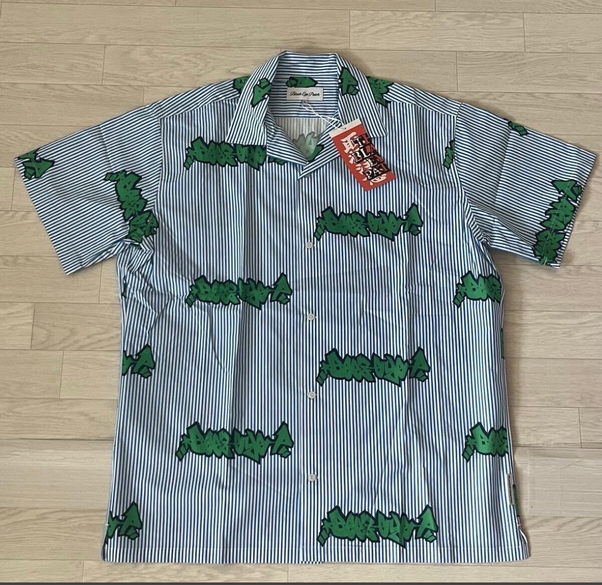 BlackEyePatch BEEZ-EYE-P Striped Open Collar Shirt "Blue"