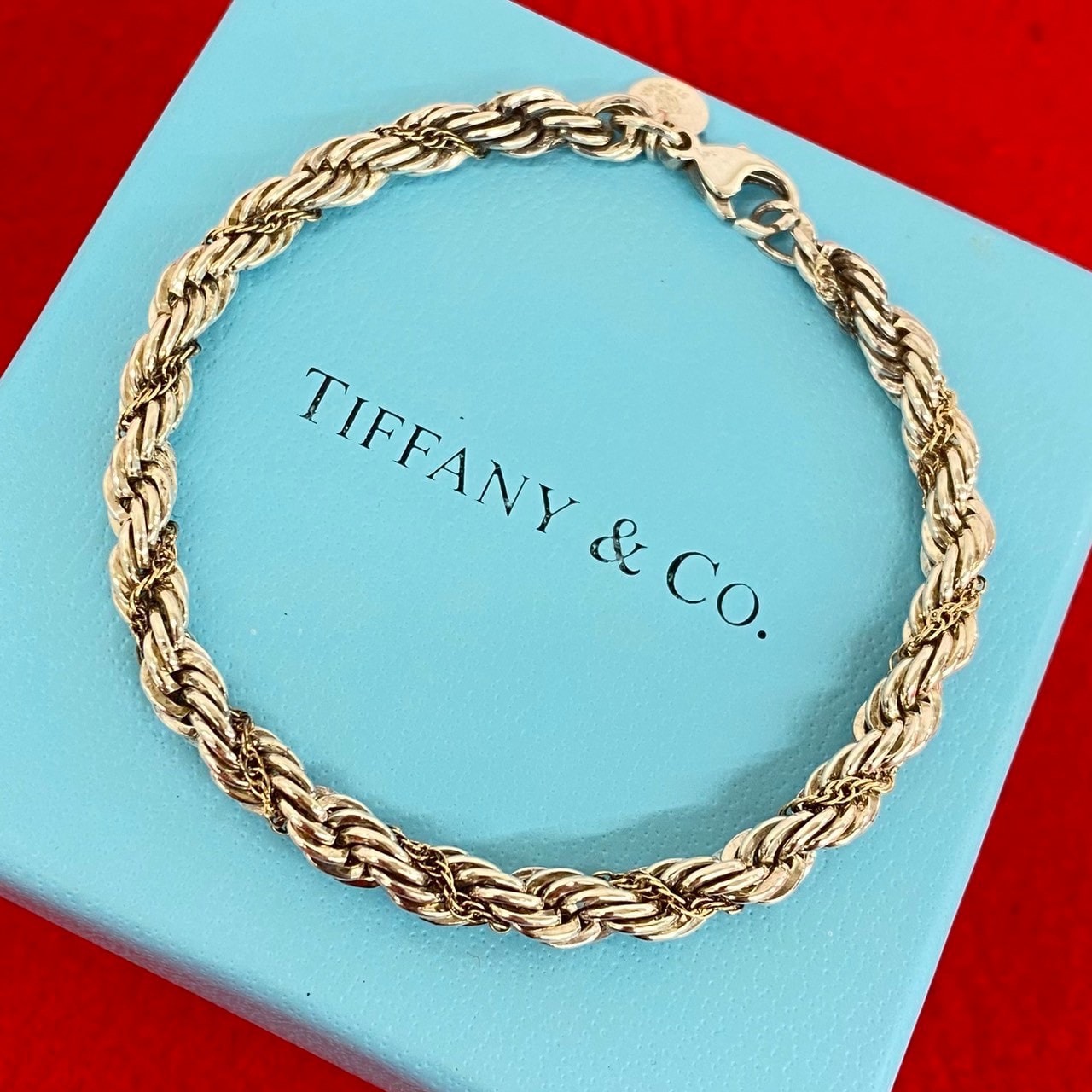 TIFFANY&Co. ティファニー ツイストロープ ブレスレット シルバー925 K18イエローゴールド ブレスレット シルバー
 31-10