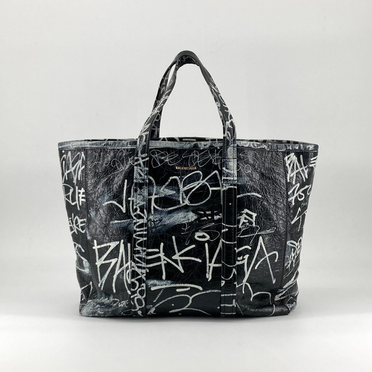 BALENCIAGA(バレンシアガ) バルベス ミディアム ショッパー グラフィティ 2way 671409 トートバッグ ブラック×ホワイト