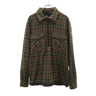 MONCLER モンクレール 長袖 ハーフジップ ネルシャツ L ブラウン系 プルオーバー