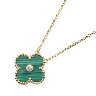 ヴァンクリーフ&アーペル Van Cleef & Arpels ヴィンテージアルハンブラ 1PD ネックレス ネックレス ジュエリー ダイヤモンド K18(イエローゴールド) マラカイト レディース ゴールド系 / グリーン系 / クリア系