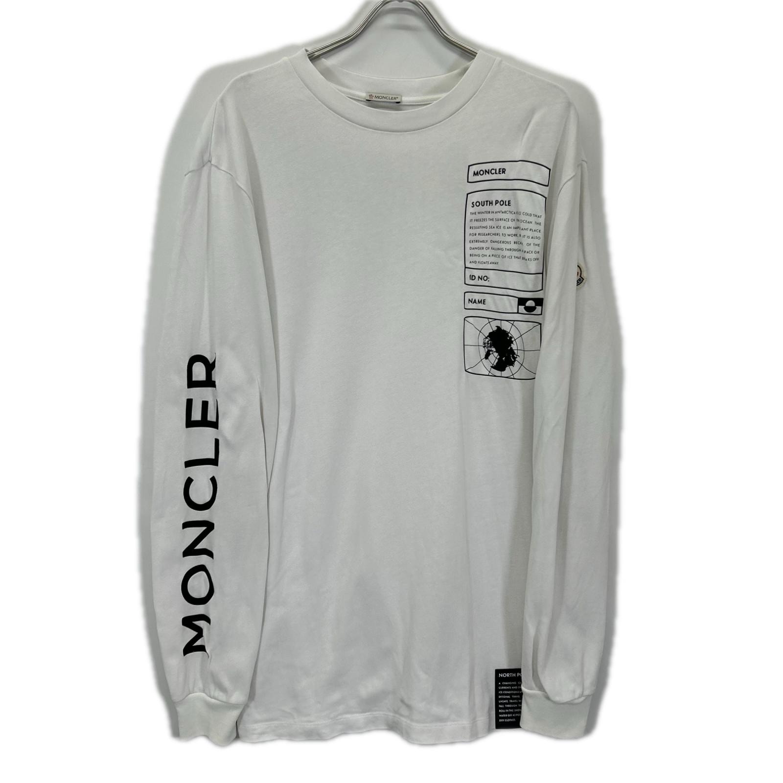 モンクレール 22年製 ホワイト SOUTH POLE L/STシャツ XL
