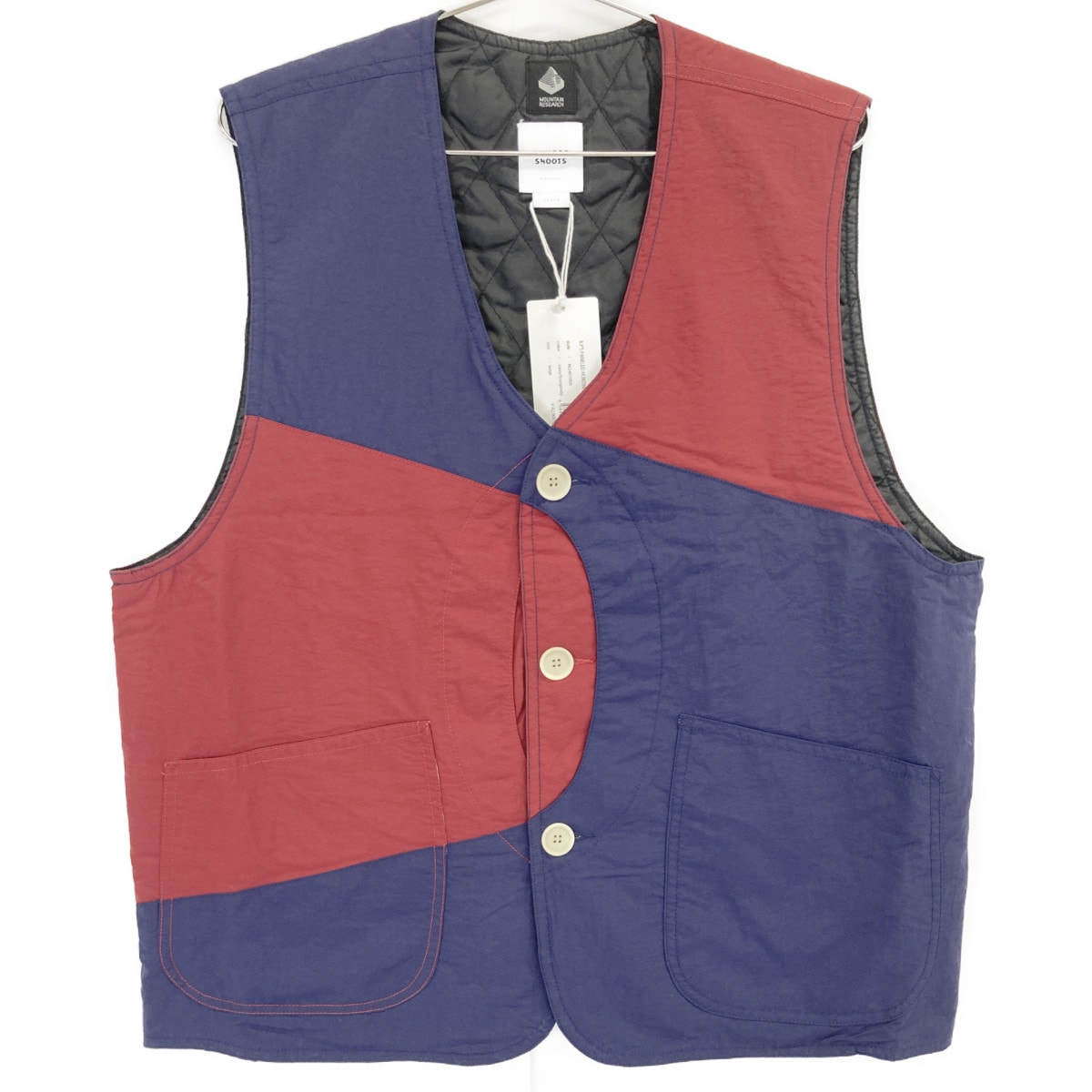 マウンテン リサーチ M2401006 ネイビー×バーガンディ B.P'S PANELED HUNTING VEST L