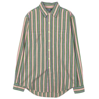 古着 ラルフローレン Ralph Lauren POLO by Ralph Lauren マルチストライプ 長袖 ストライプシャツ メンズS相当/eaa652091