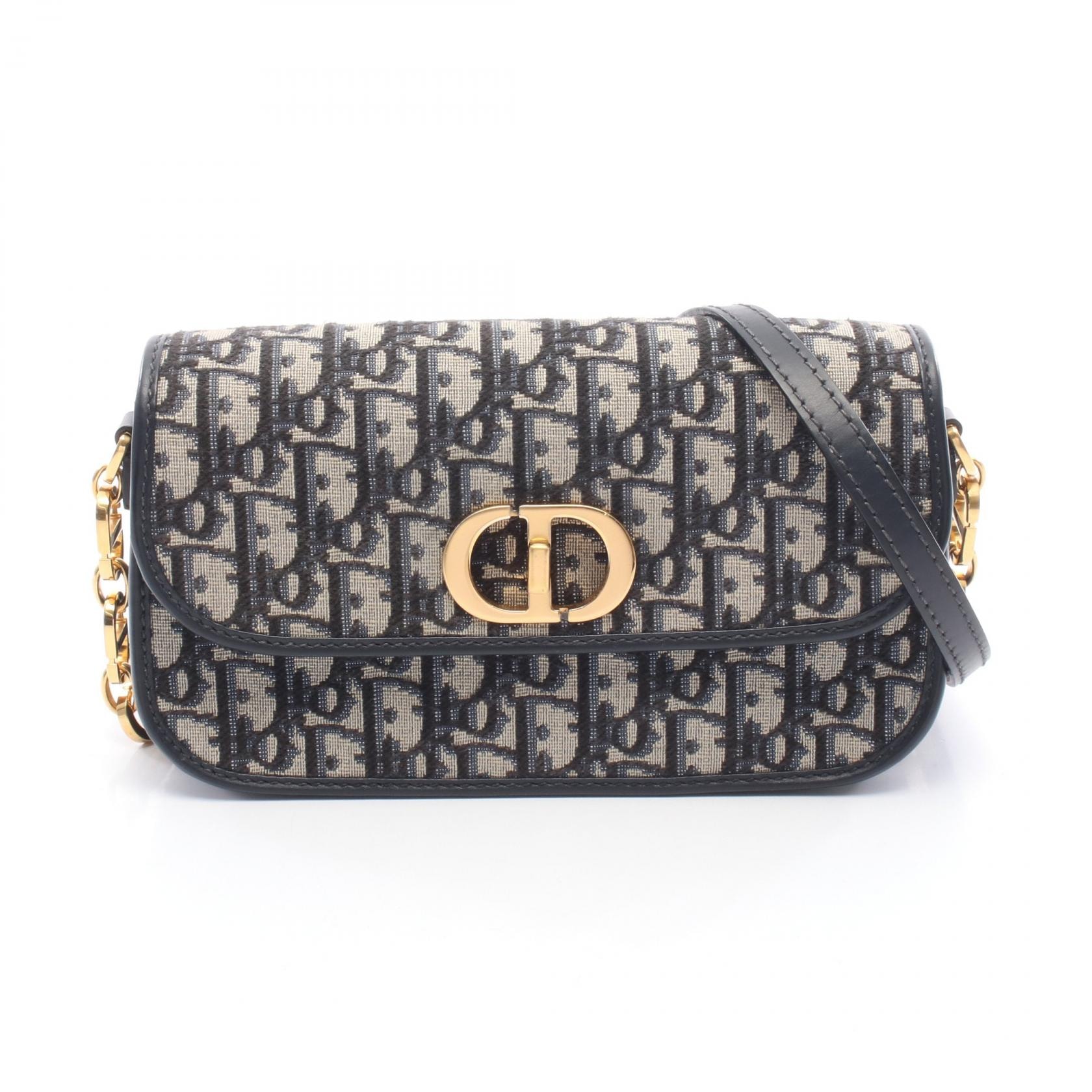 ディオール Dior 30 MONTAIGNE モンテーニュ オブリーク ショルダーバッグ バッグ キャンバス レザー レディース ネイビー系 / ベージュ系 M9260UTZR-M928 【中古】