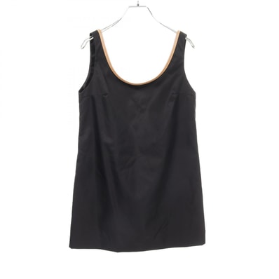プラダ PRADA RE-NYLON ミニドレス ワンピース 衣料品 トップス ナイロン レザー レディース ブラック系 / ベージュ系 【中古】