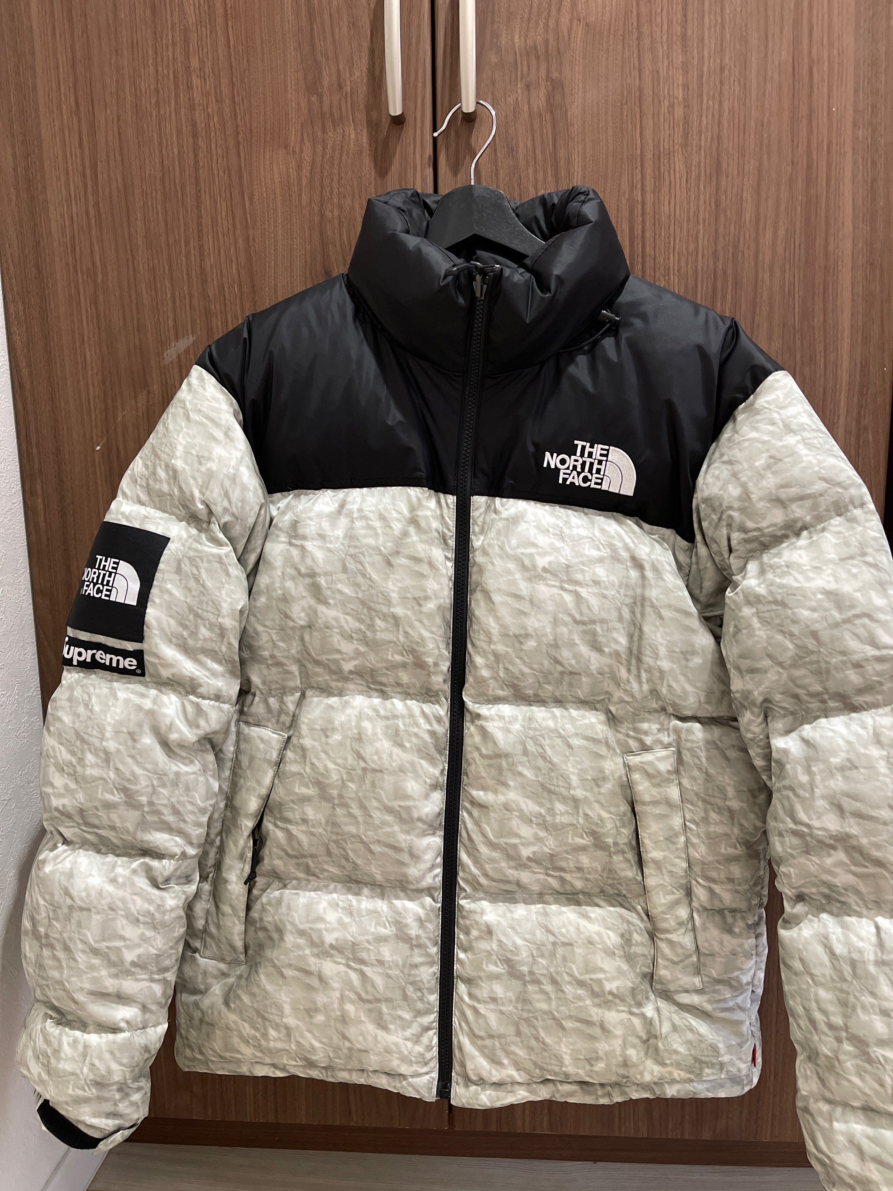 Supreme x The North Face Nuptse Jacket "White Paper Print"