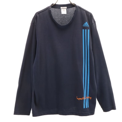 adidas アディダス 長袖 Tシャツ O ネイビー ロンT
