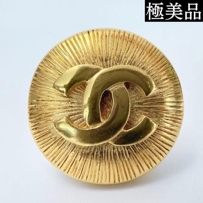 【極美品】CHANEL シャネル Pre-Owned ココマーク ラウンド ブローチ ゴールド ヴィンテージ アクセサリー