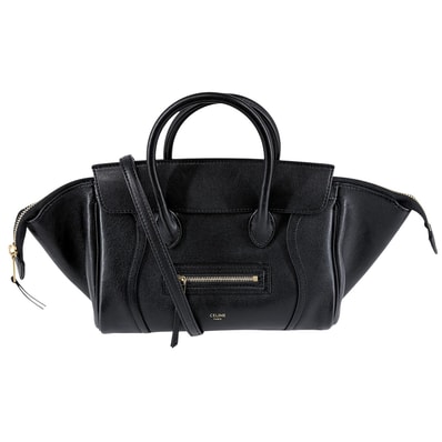CELINE セリーヌ 2WAY リトルラゲージ ハンドバッグ ショルダーバッグ 肩掛け 斜め掛け レザー ブラック 黒 ゴールド金具 レディース【中古品】