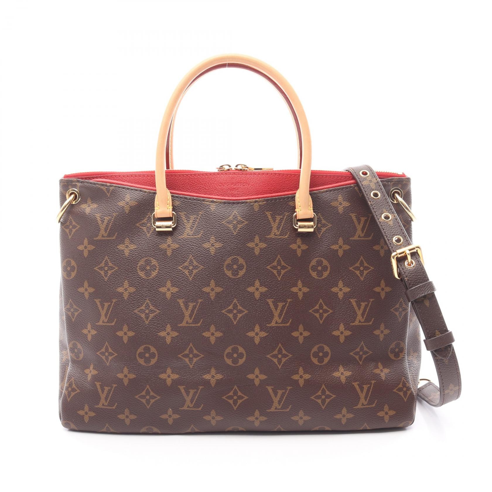 ルイ・ヴィトン LOUIS VUITTON パラス ハンドバッグ バッグ PVCコーティングキャンバス レザー モノグラム スリーズ レディース ブラウン系 / レッド系 M41175 【中古】