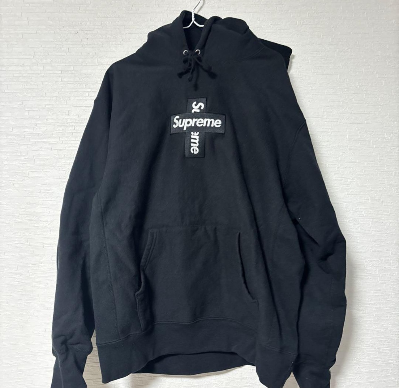 Supreme Cross Box Logo Hooded Sweatshirt "Black"