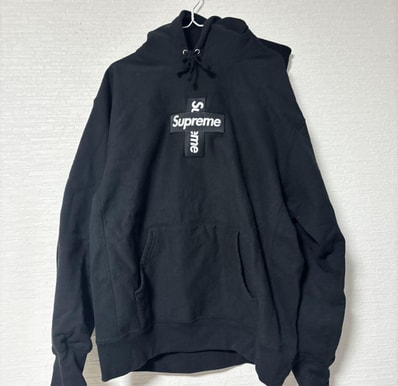 Supreme Cross Box Logo Hooded Sweatshirt "Black"