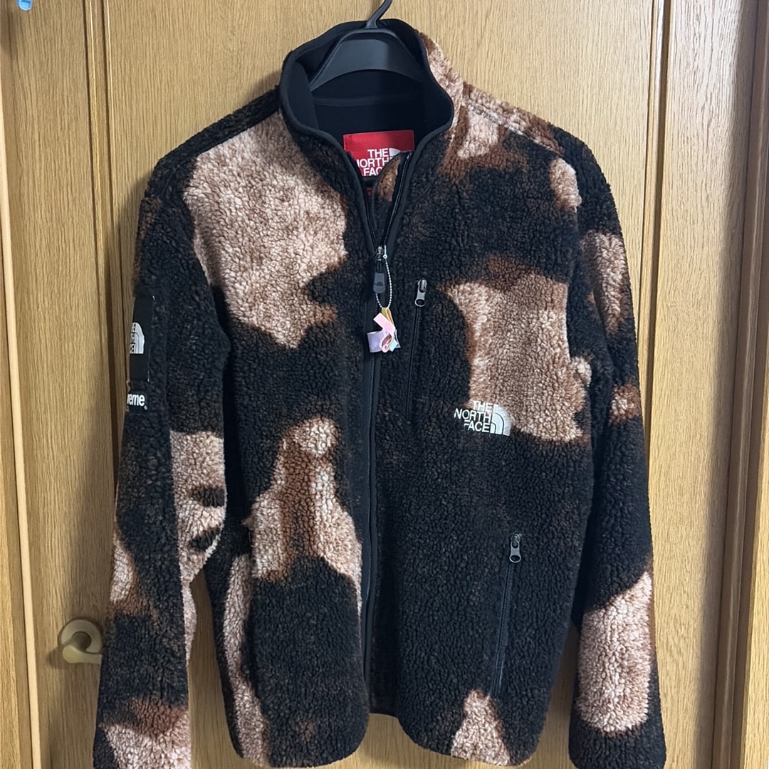 Supreme x The North Face Bleached Denim Print Fleece Jacket "Black"